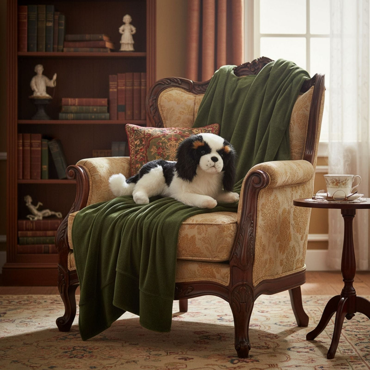 Bocchetta Snuggles 40cm Lying Cavalier King Charles Spaniel Plush Toy (Realistic Stuffed Animal Dog Gift)