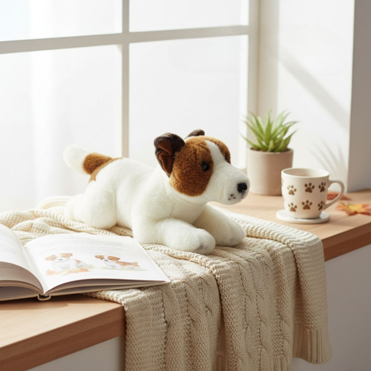 Bocchetta Sparky 28cm Floppy Jack Russell Terrier Puppy Plush Toy (Realistic Stuffed Animal Dog Gift)