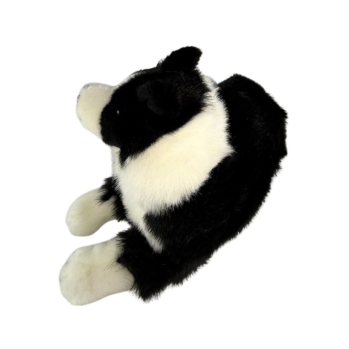 Bocchetta Starsky 40cm Lying Border Collie Puppy Plush Toy - Black/White (Realistic Stuffed Animal Dog Gift)