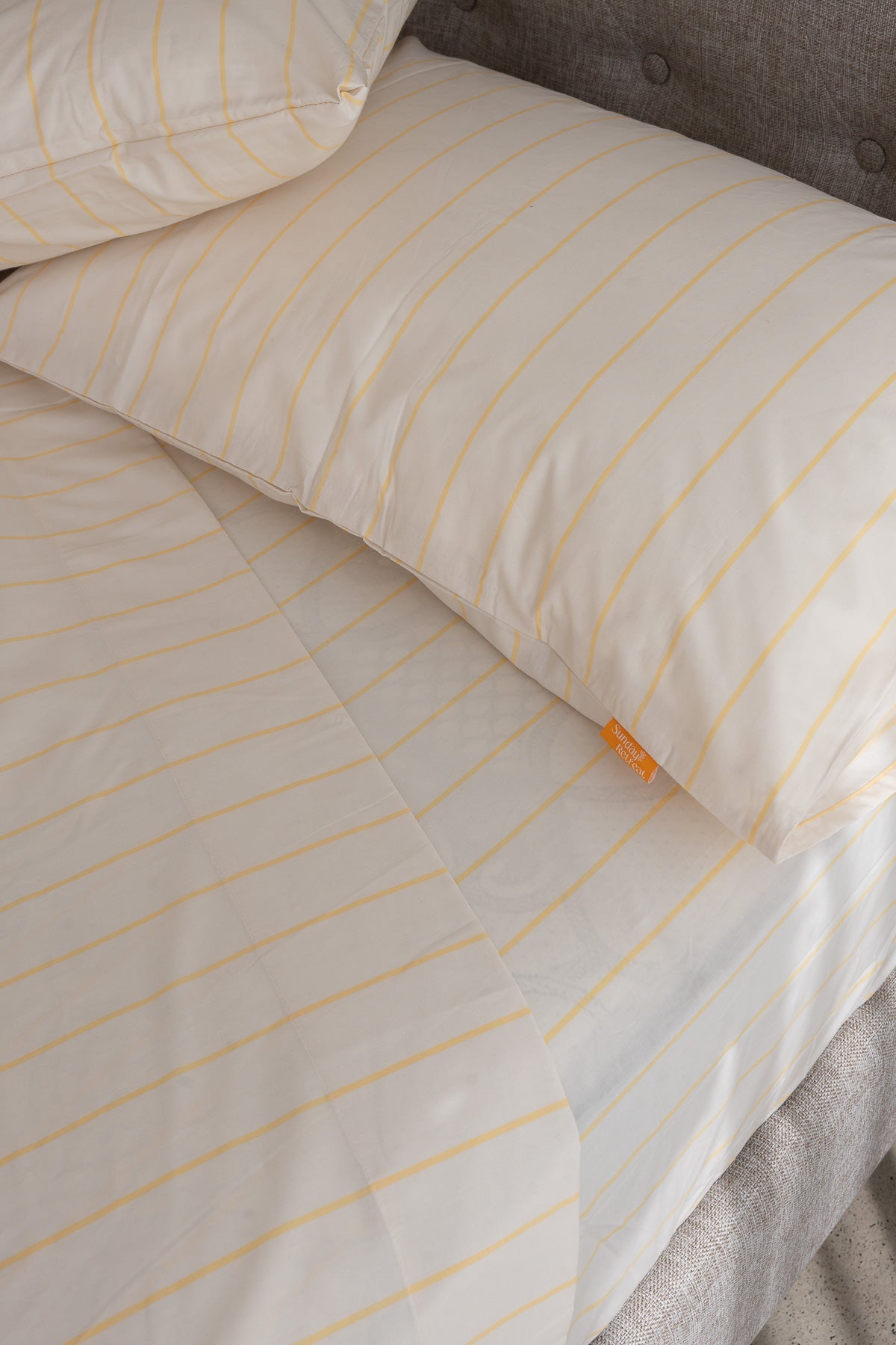 100% Cotton Bed Sheet Set w/ 2 Pillow Cases - SOLEIL Yellow