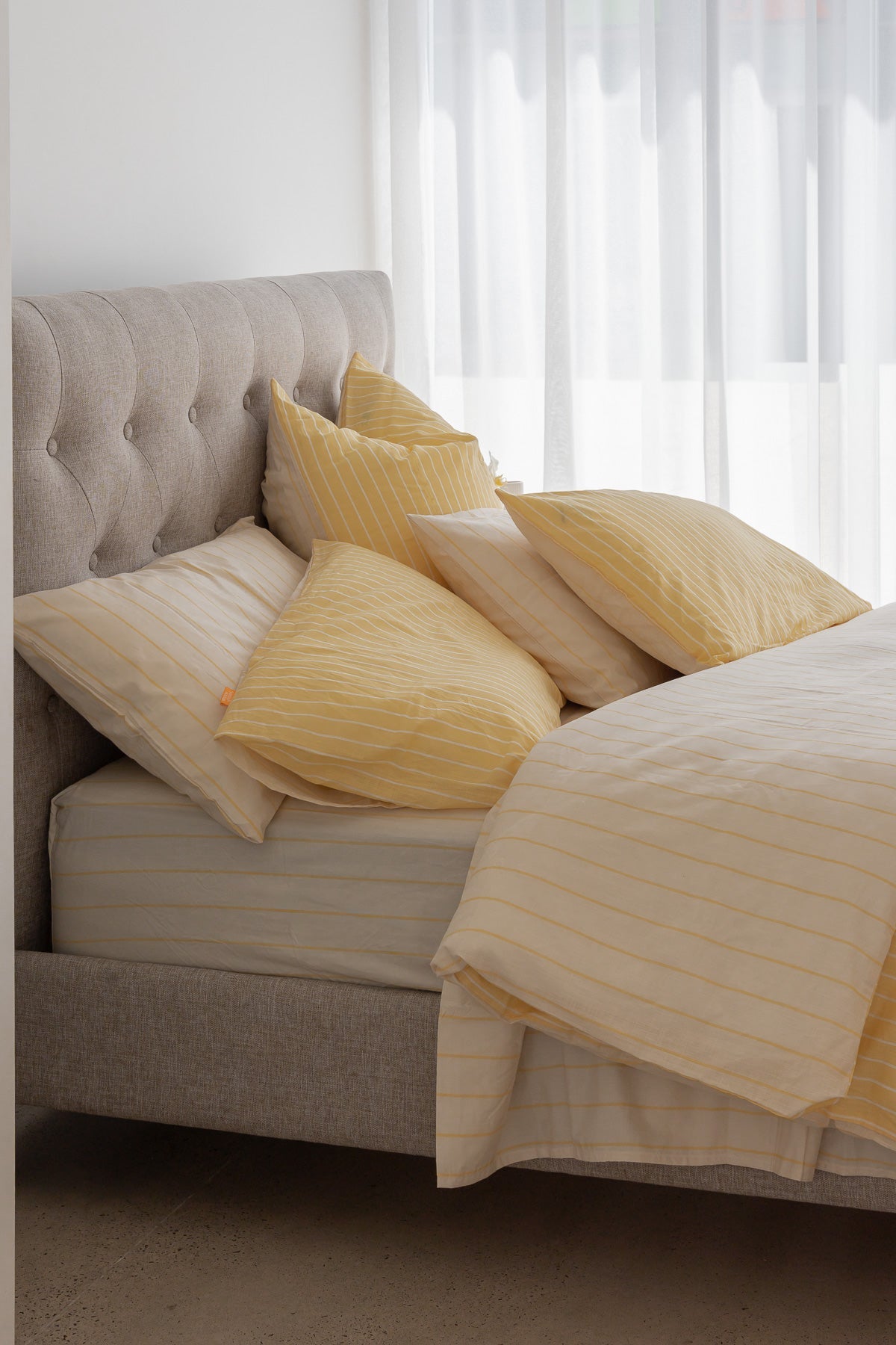 100% Cloud Cotton Duvet Quilt Cover Set w/ 2 Pillow Cases - SOLEIL Yellow