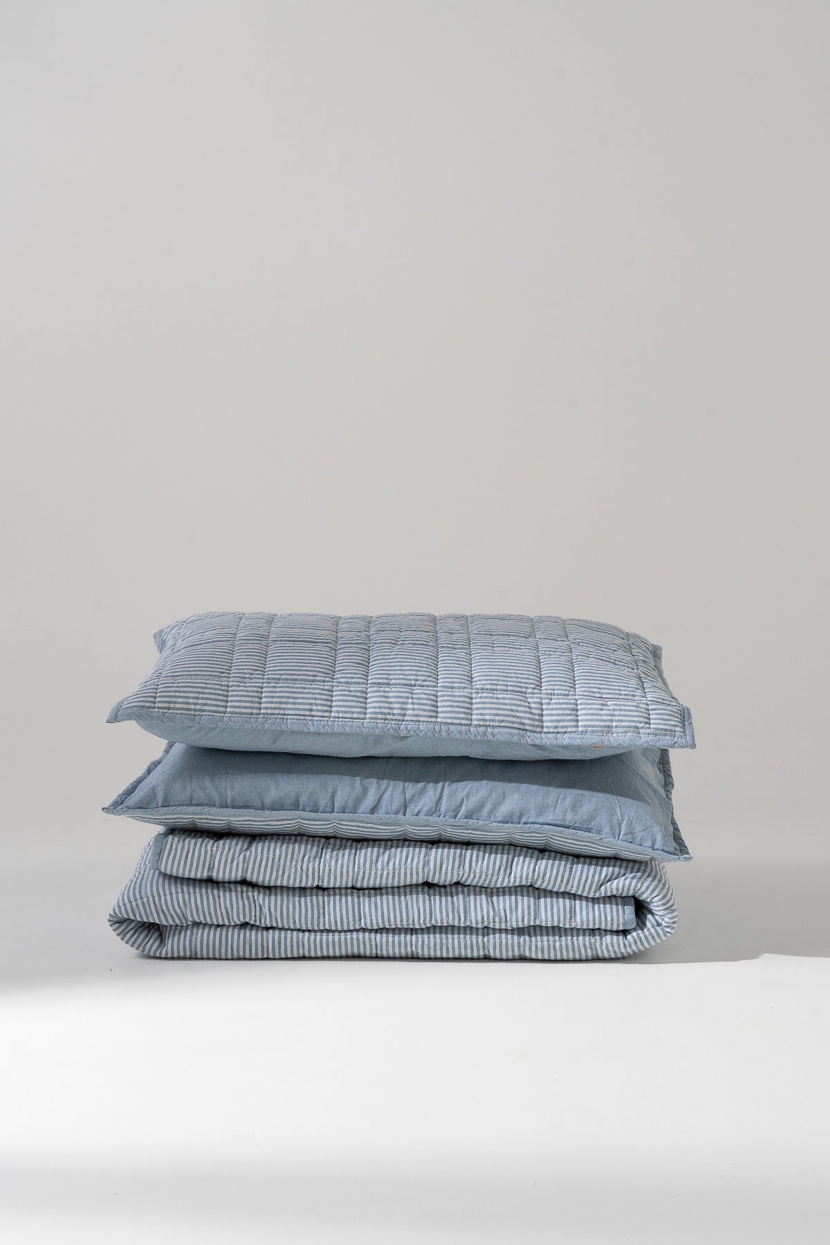 100% Cotton Quilted Blanket - CIEL Sky Blue
