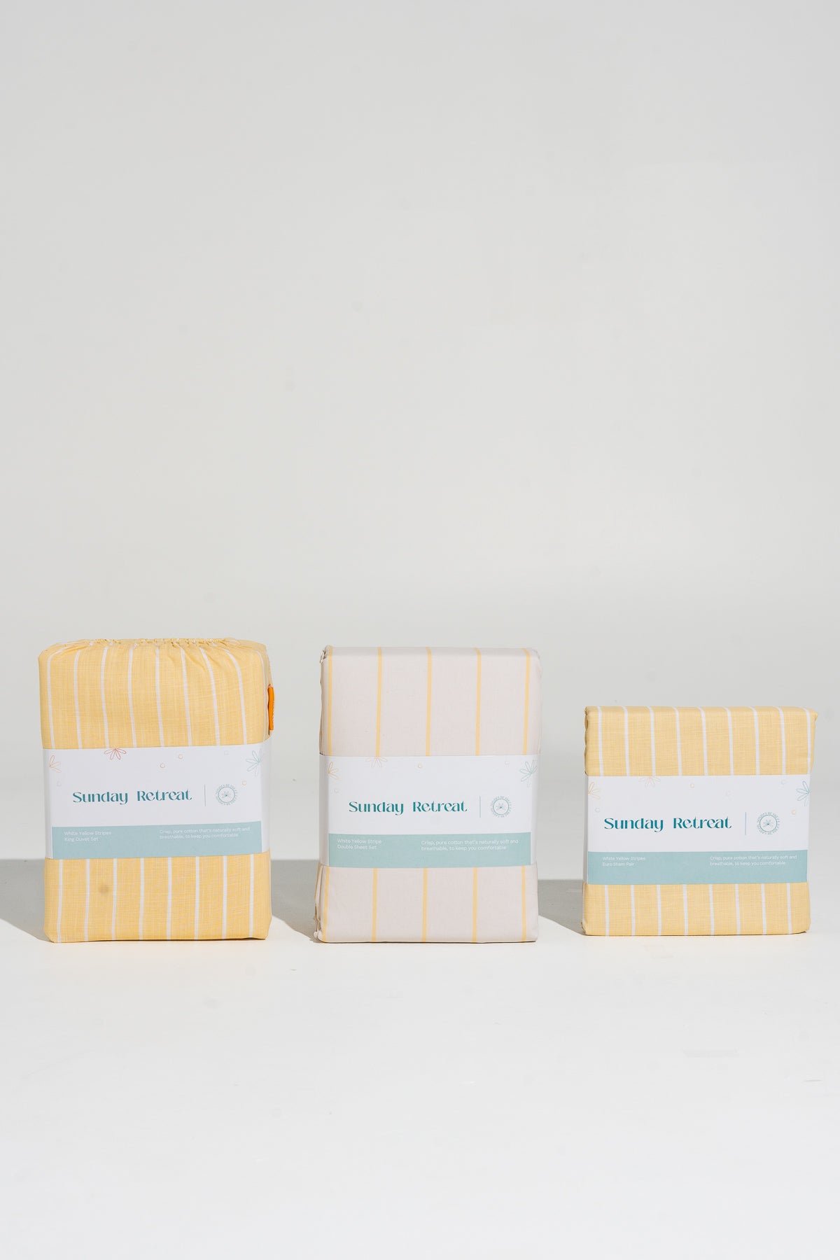 100% Cotton Bed Sheet Set w/ 2 Pillow Cases - SOLEIL Yellow