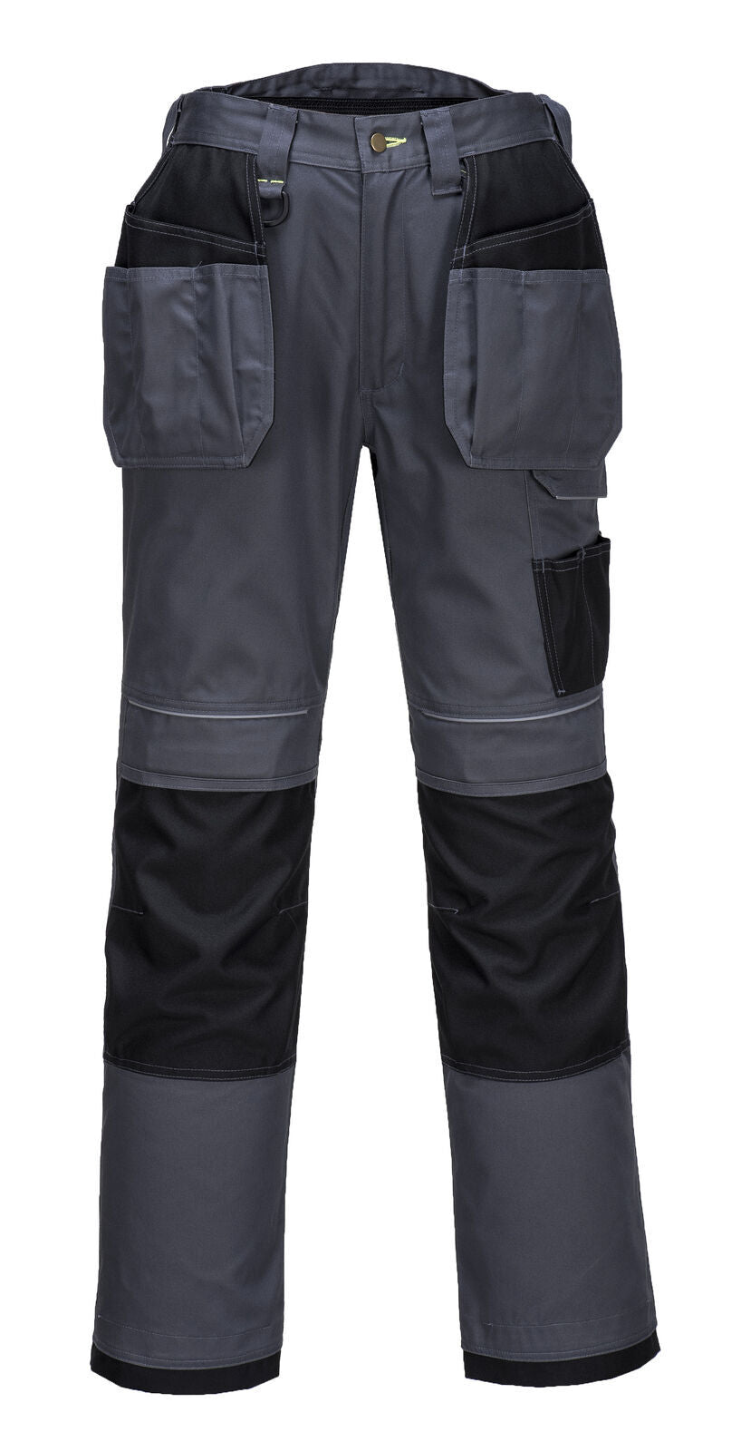 Portwest Tradies Holster Mens Cargo Work Pants w/ Free Kneepads - Grey/Black (Safety Workwear)