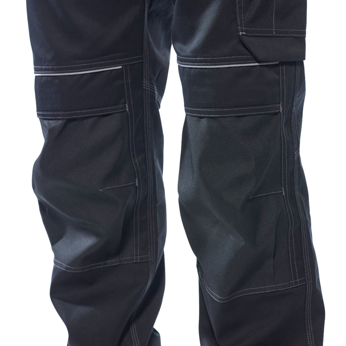 Tradies Cargo Pants Holster Work Trousers Pants w Free Kneepads Workwear Safety - Grey/Black