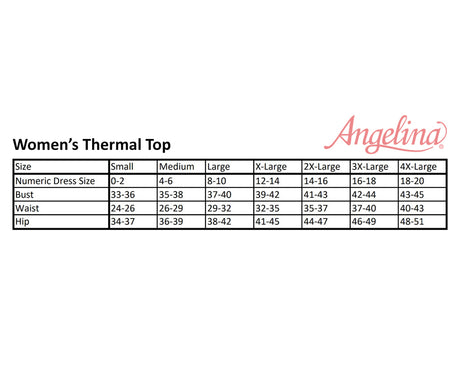 Womens Thermal Top w/ Brushed Interior Warm Winter Fleece Baselayer - Red