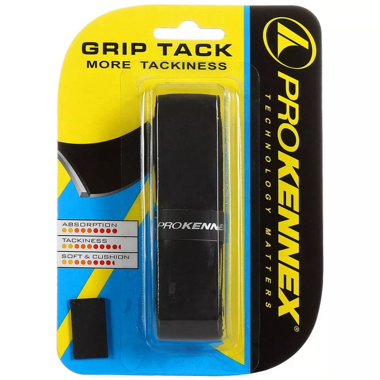 Pro Kennex Grip Tack Tacky Tennis/Padel/Pickleball Racquet Grip 1.65mm Thick - Black