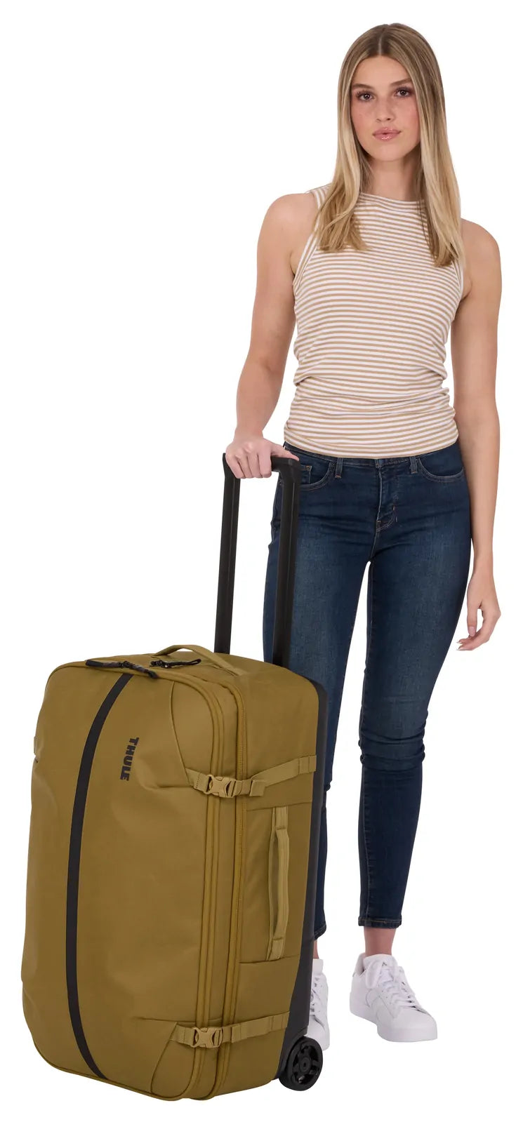 THULE Aion 95L Wheeled Duffel Travel Luggage 70cm Bag w/ Wet Compartment in Nutria