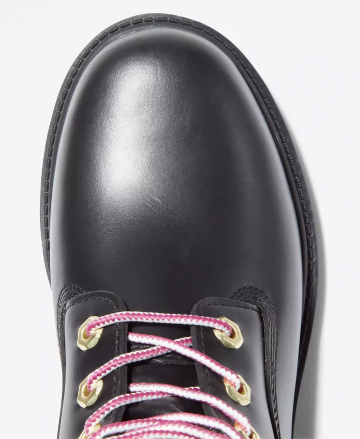 Timberland Womens Heritage 6 Inch Waterproof Winter Leather Boot - Black Fullgrain With Pink