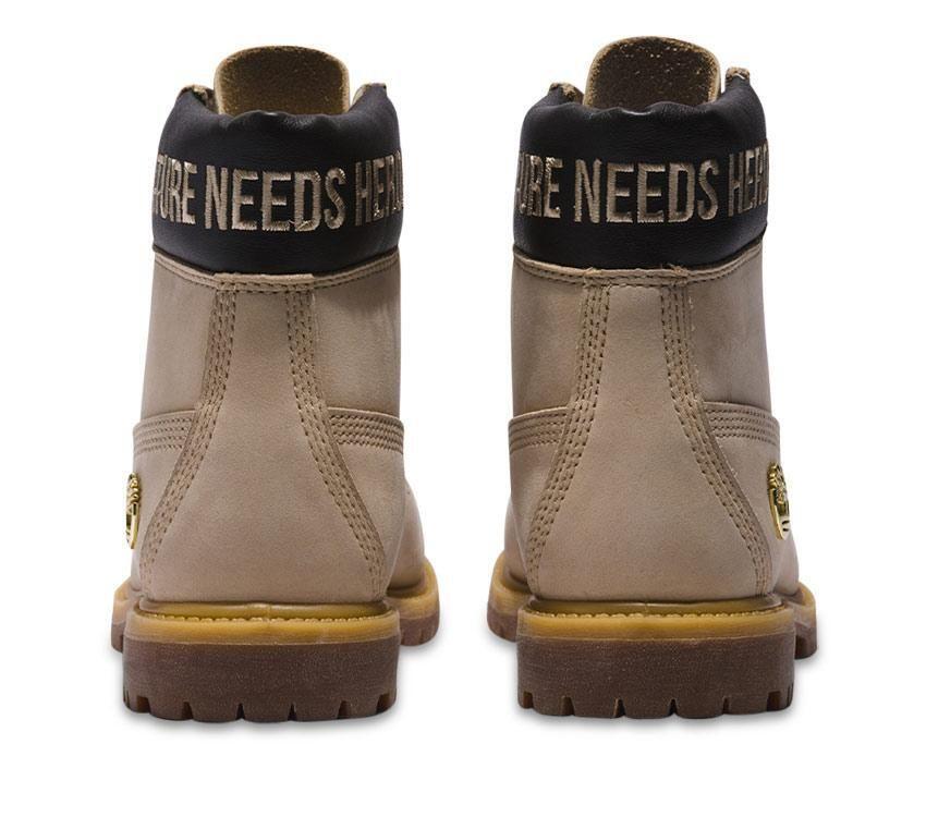 Timberland Womens Premium 6-inch Waterproof Boots Shoes Leather - Light Beige Nubuck