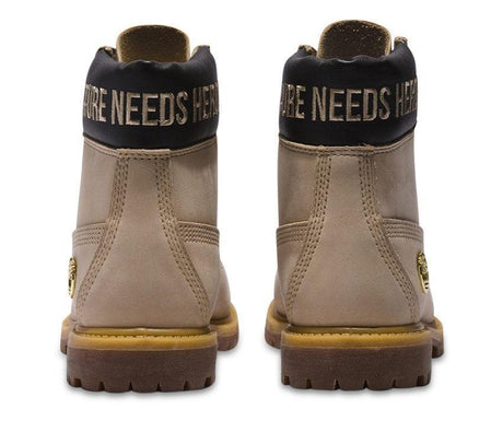 Timberland Womens Premium 6-inch Waterproof Boots Shoes Leather - Light Beige Nubuck