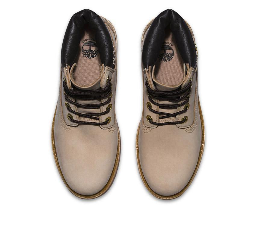 Timberland Womens Premium 6-inch Waterproof Boots Shoes Leather - Light Beige Nubuck