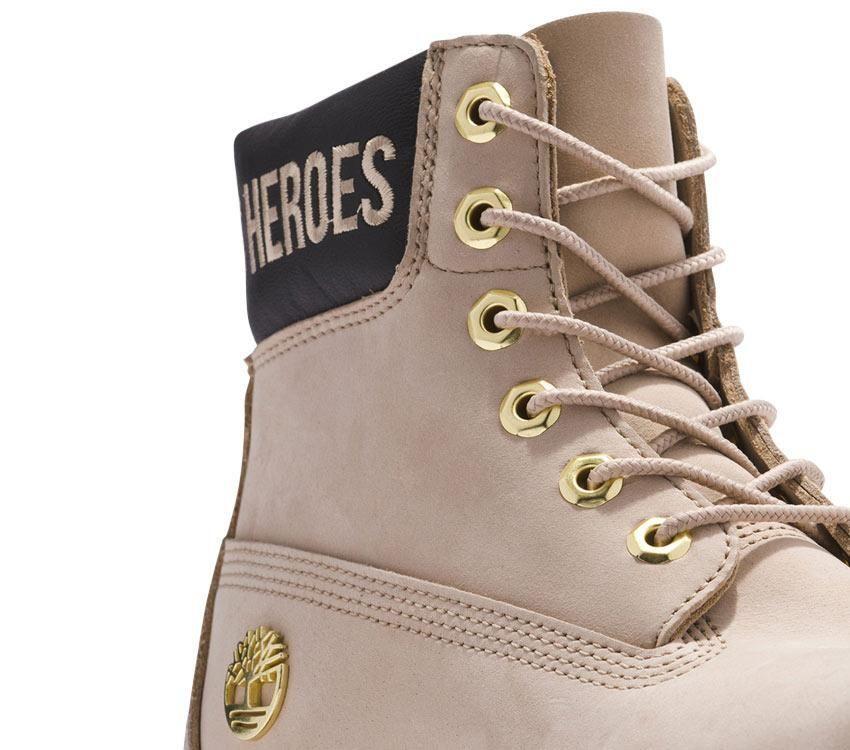 Timberland Womens Premium 6-inch Waterproof Boots Shoes Leather - Light Beige Nubuck
