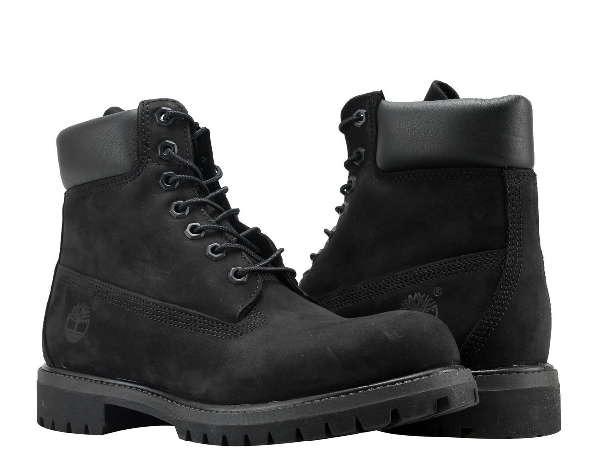 TIMBERLAND Mens 6" Premium Waterproof Boots Original Iconic Shoes - Black Nubuck