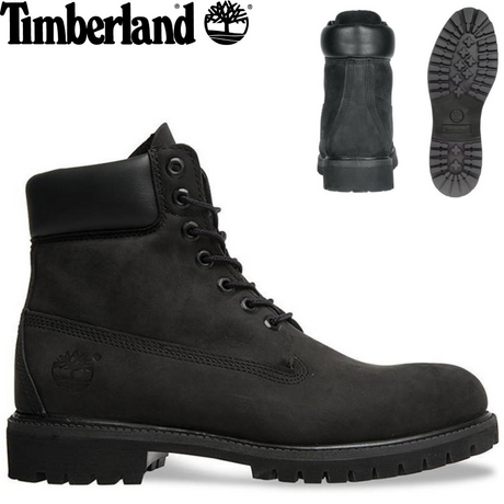 TIMBERLAND Mens 6" Premium Waterproof Boots Original Iconic Shoes - Black Nubuck
