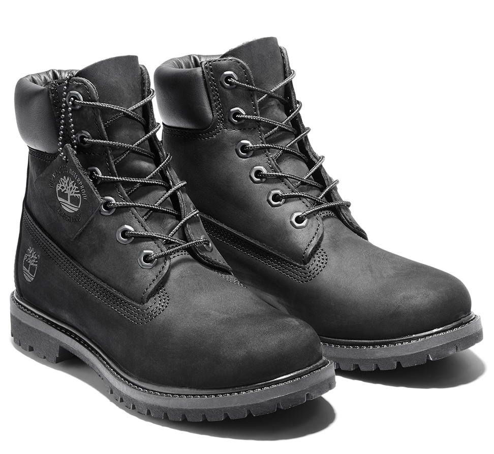 Timberland Womens Premium 6-inch Waterproof Leather Boots Classic Ladies - Black Nubuck