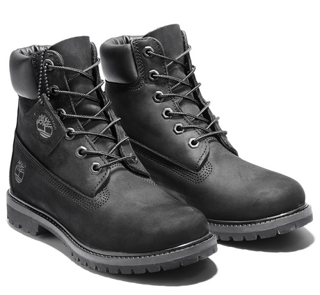 Timberland Womens Premium 6-inch Waterproof Leather Boots Classic Ladies - Black Nubuck