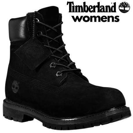 Timberland Womens Premium 6-inch Waterproof Leather Boots Classic Ladies - Black Nubuck