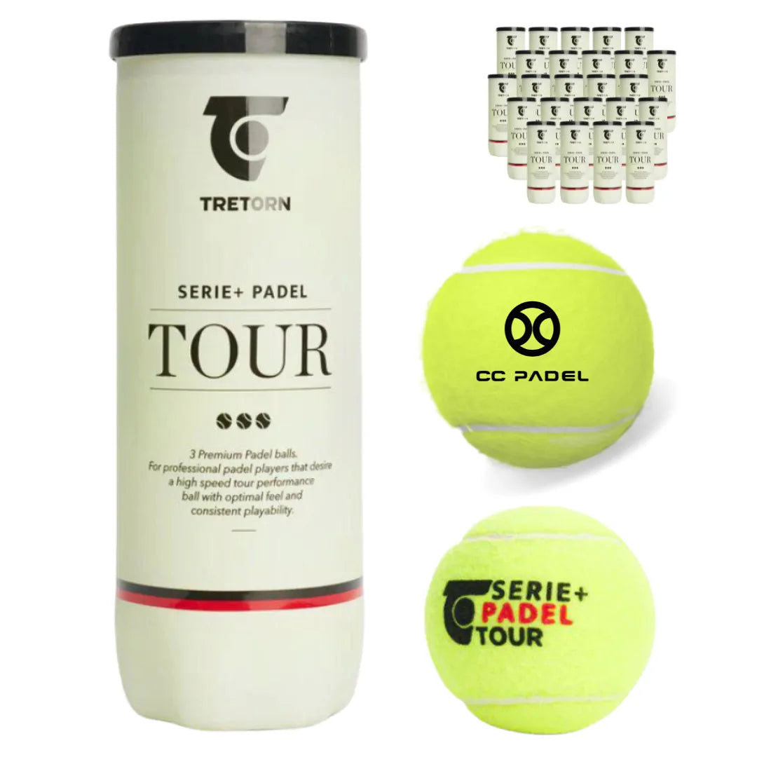 TRETORN Serie + Padel Tour Balls (24 Cans of 3 Balls) - 72 Balls Total (1 Box)