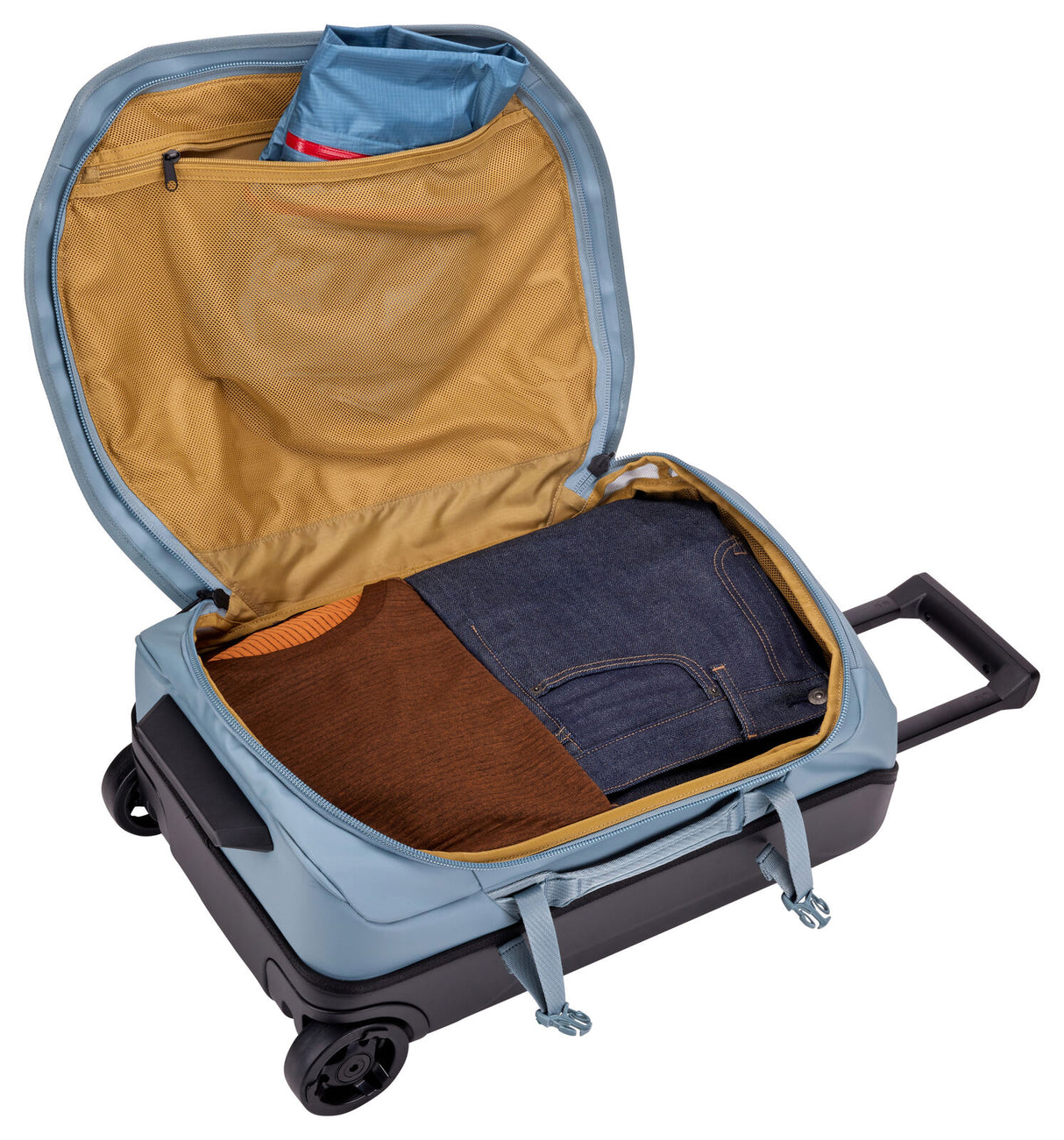 Thule 40L Chasm Carry On Wheeled Duffel Bag Suitcase Travel Luggage in Pond Blue