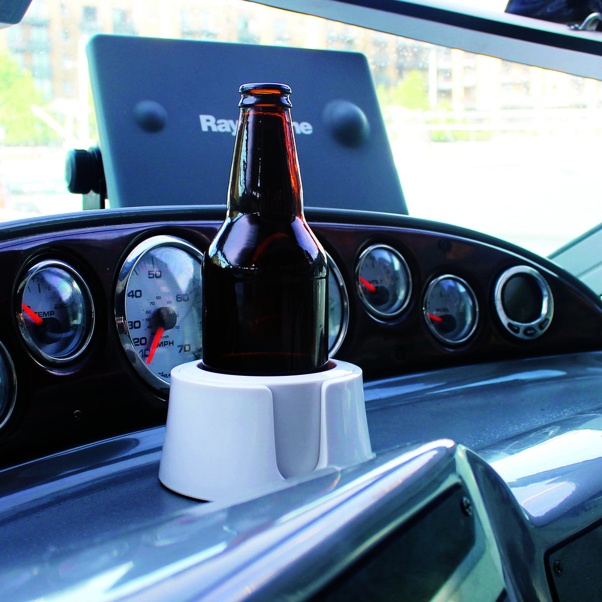 TableCoaster Anti-Spill Drink Holder Tray - White (Couch & Car Travel)