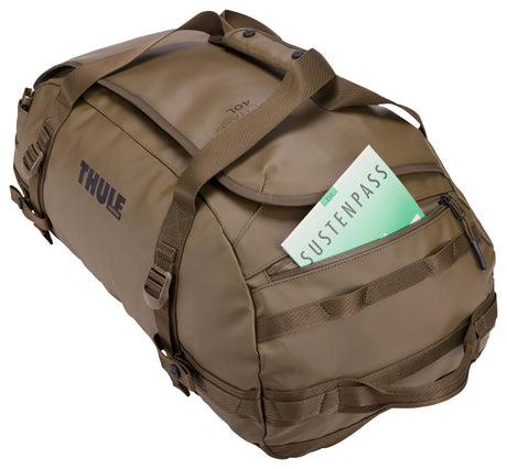 Thule Chasm 40L Duffel Overnight Bag Convertible Backpack Duffle in Deep Khaki