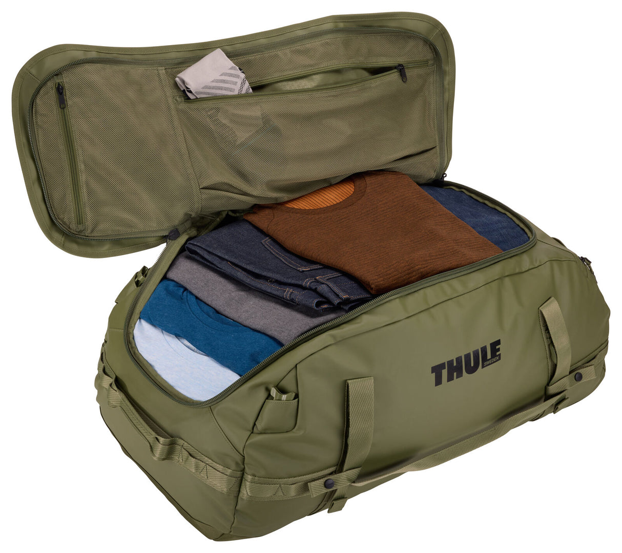 Thule Chasm 90L Duffle Travel Backpack Bag Extra Large in Olivine