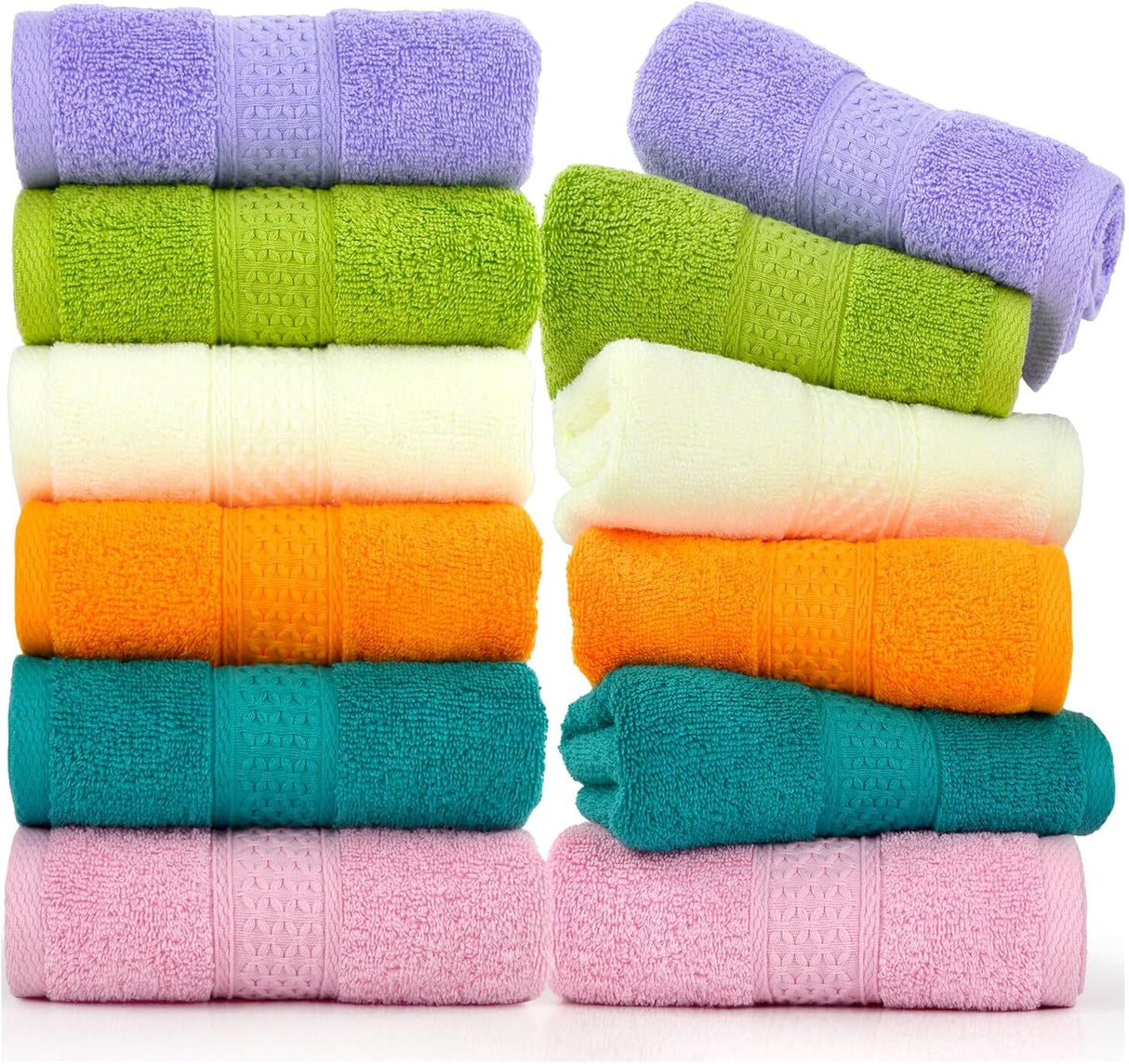 12x 100% Cotton Hand Towels Face Washers Bulk (34x62cm) in Assorted Colours