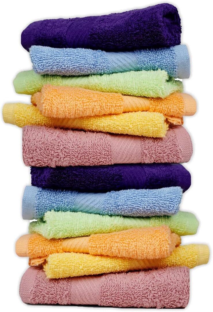 12x 100% Cotton Face Washer Towel Bulk (30x32cm) in Assorted Colours