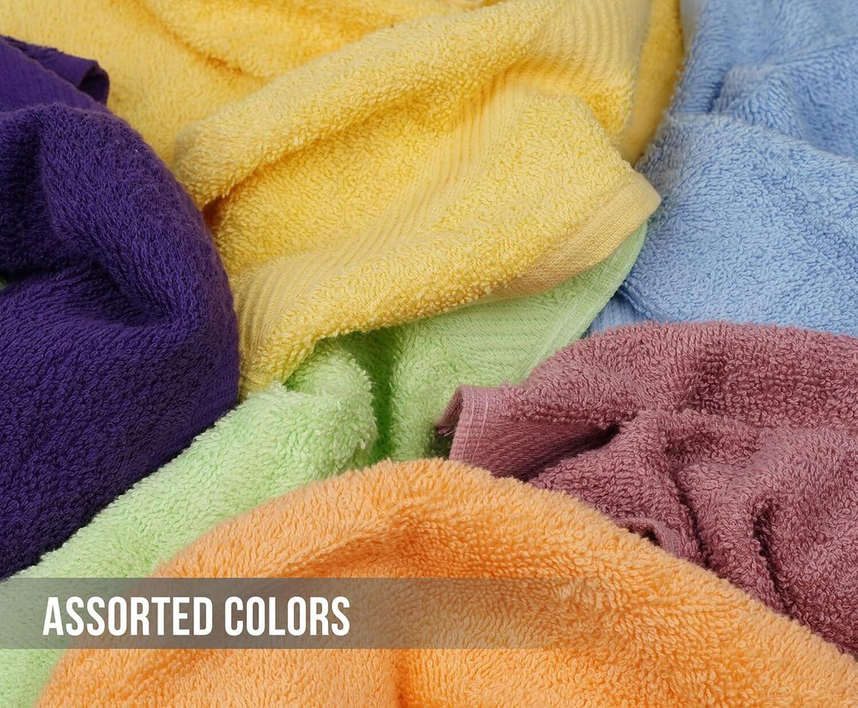 12x 100% Cotton Face Washer Towel Bulk (30x32cm) in Assorted Colours