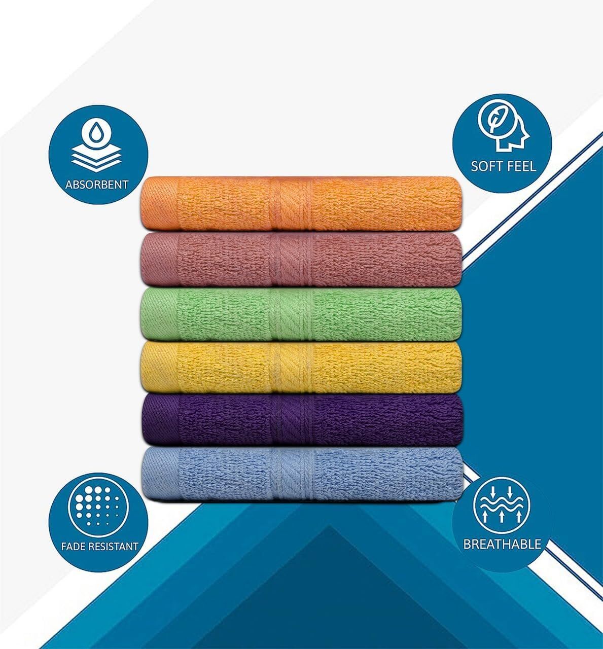360x 100% Cotton Face Washer Towel Bulk (30x32cm) in Assorted Colours