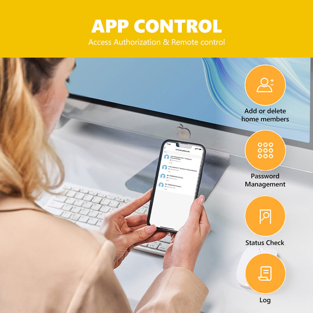 Lockin Smart Door Lock - G30 Fingerprint Keyless Entry (WiFi App Control) - US Cylinder Locks