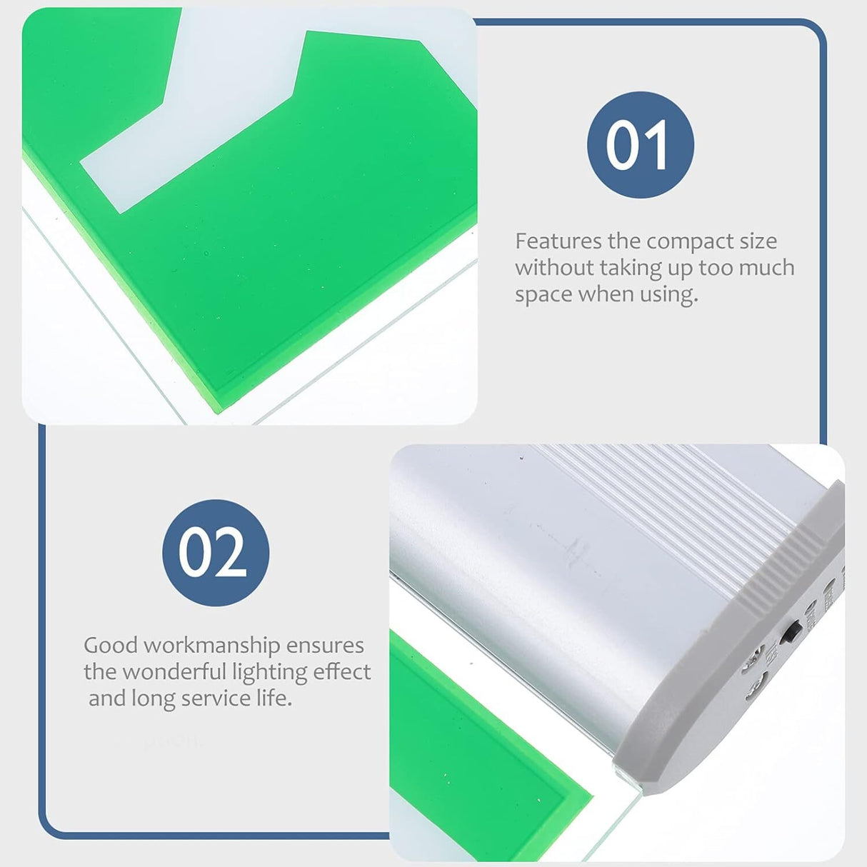 Slimline Emergency Exit Sign Light LED Ceiling Mount Running Man Double Sided - Light Green