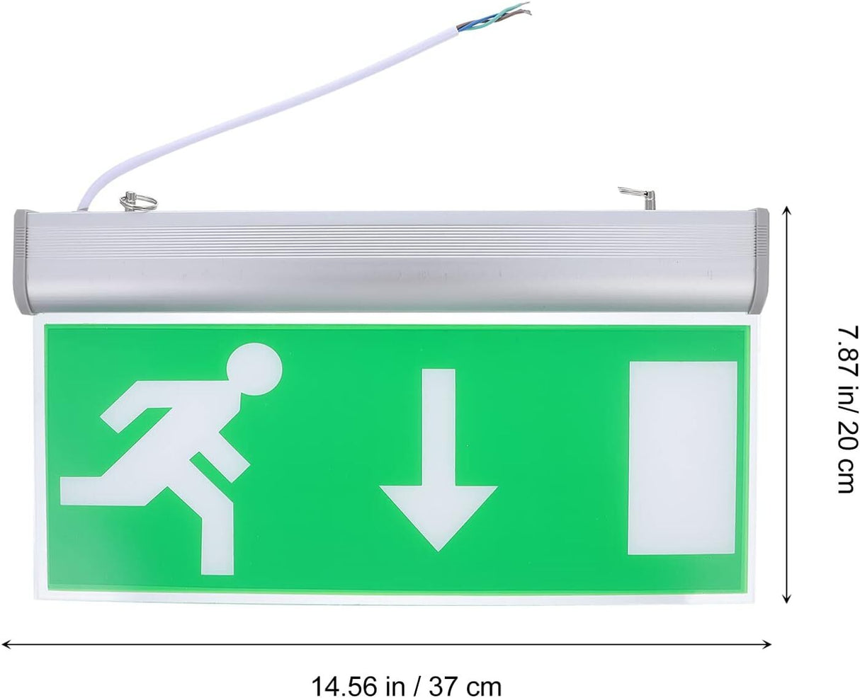 Slimline Emergency Exit Sign Light LED Ceiling Mount Running Man Double Sided - Light Green