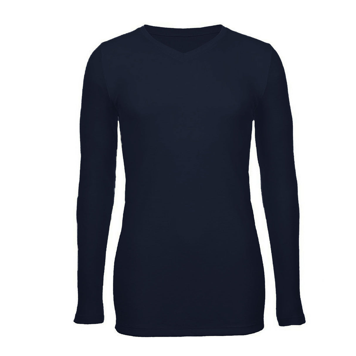 Mens 100% Pure Merino Wool V-Neck Long Sleeve Top T Shirt Thermal Underwear - Natural