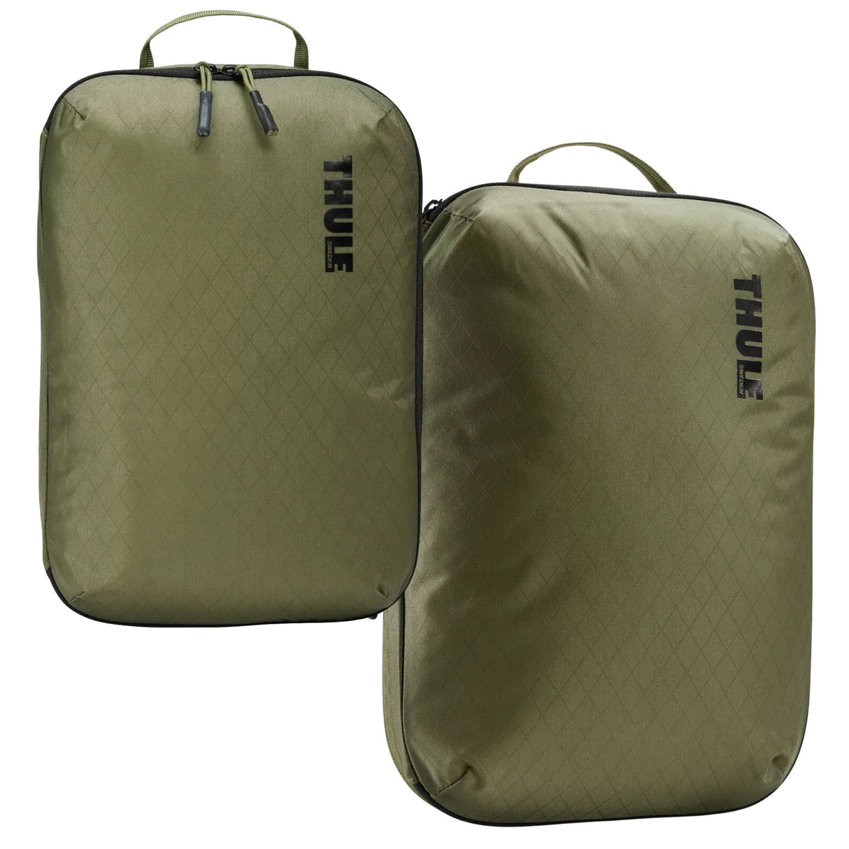 2x THULE Packing Cube Set Compression Travel Storage Bags Duo in Green - (S & M)