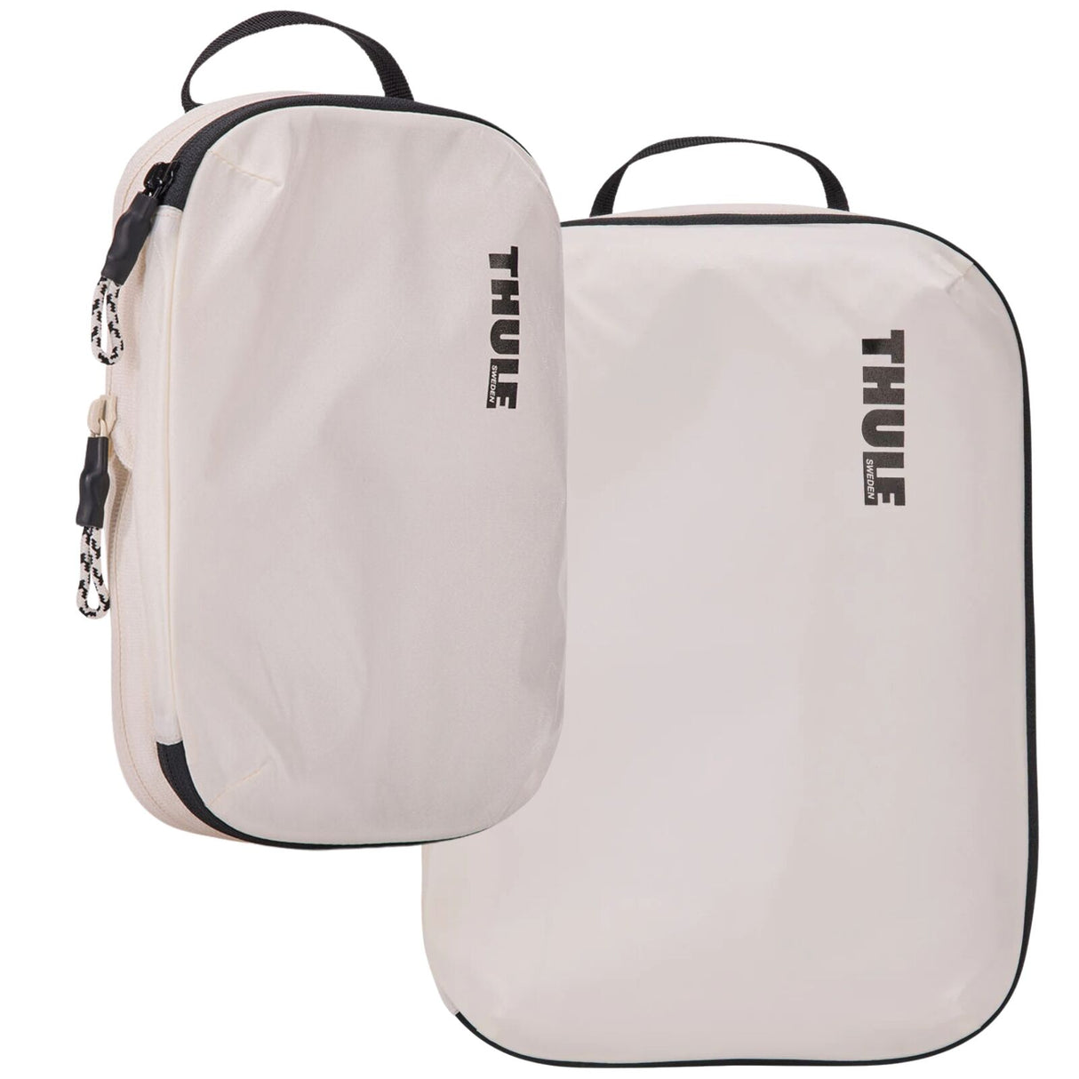 2x THULE Packing Cube Set Compression Travel Storage Bags Duo in White - (S & M)