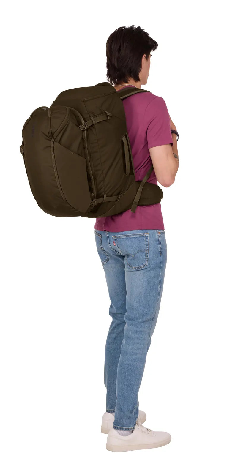 THULE Landmark 60L Travel Backpack w/ 20L Daypack & Laptop Sleeve in Deep Khaki