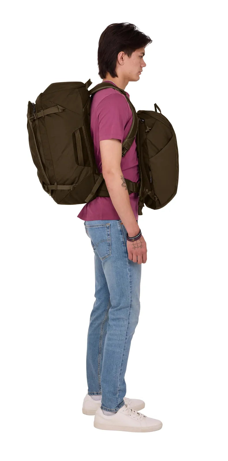 THULE Landmark 60L Travel Backpack w/ 20L Daypack & Laptop Sleeve in Deep Khaki