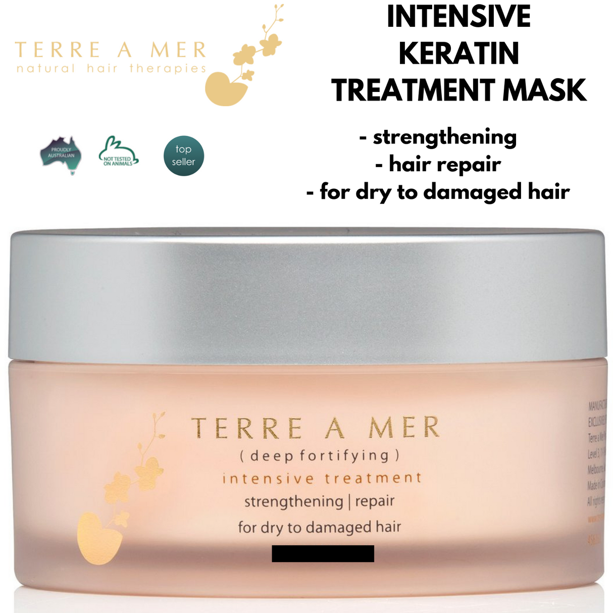 TERRE A MER Keratin/Argan Oil Repair Hair Mask Treatment Cream - Intensive Treatment (200ml)