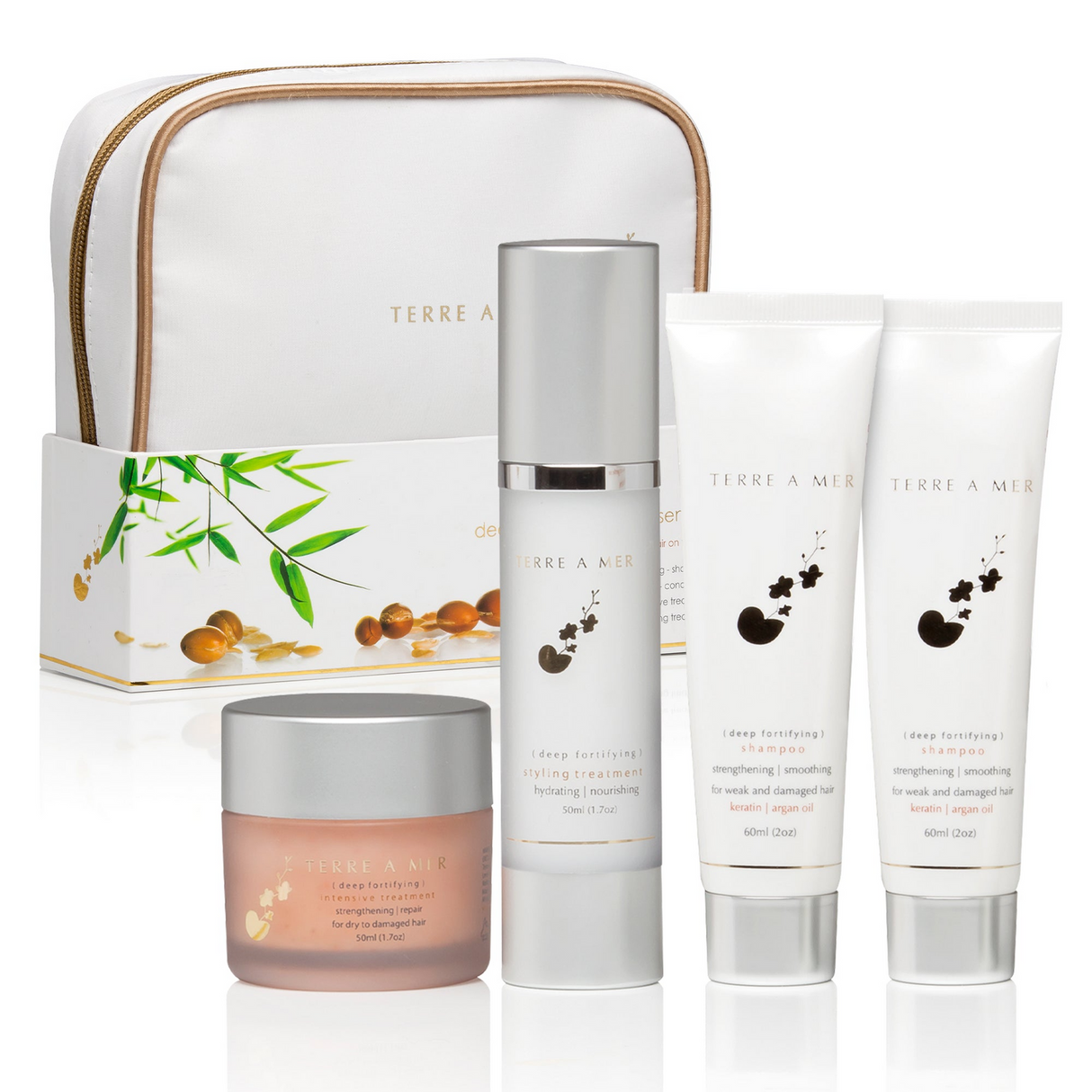 TERRE A MER Deep Fortifying Keratin/Argan Oil Aftercare (Travel Hair Repair Kit)