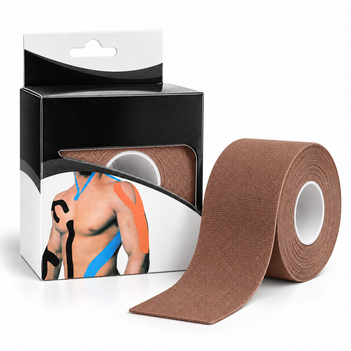 5m Roll Sports & Therapy Kinesiology Tape - 5cm Width in Brown (Self-Adhesive)