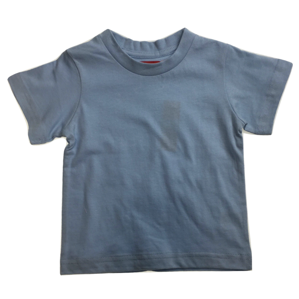 TODDLER PLAIN T SHIRT 100% COTTON Basic Blank Tee Top Teen Teenager Crew Kids - Bright Blue