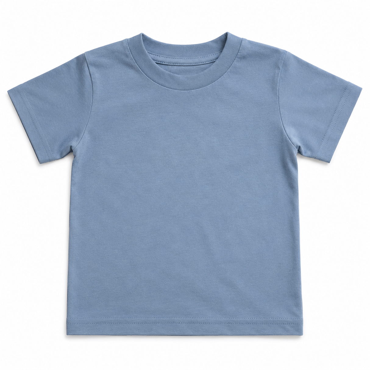 Toddler Plain 100% Cotton T-Shirt - Sky Blue (Basic Kids Crew Top)