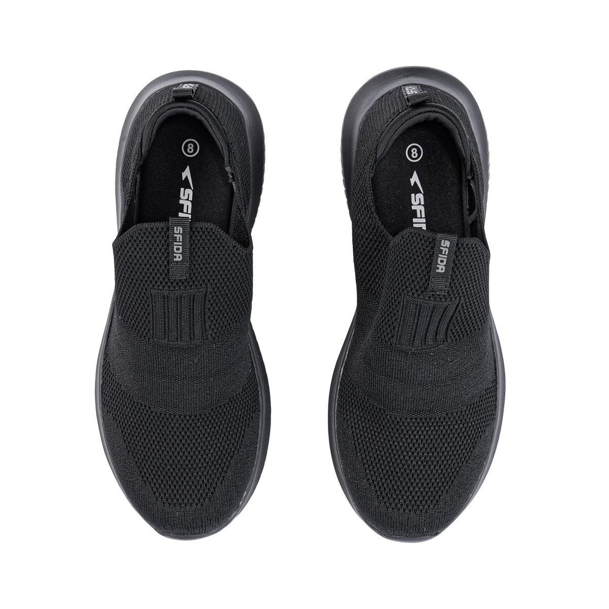 Sfida Tranquil Womens Slip On Walkers - Black (Knit Comfort Shoes)