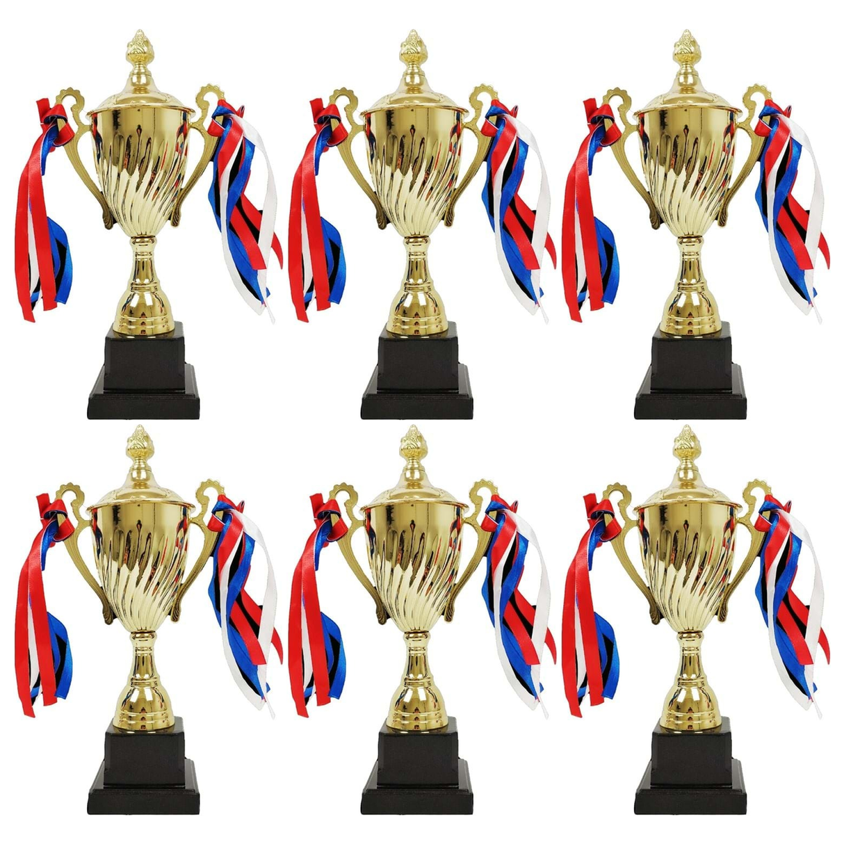 6x 30cm Gold Trophy Cup Bulk Pack - School Sports Day Winners/Events Award