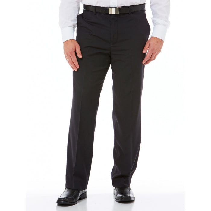Mens Microfibre Trousers Dress Business Formal Office Pants Wrinkle-Friendly - Charcoal