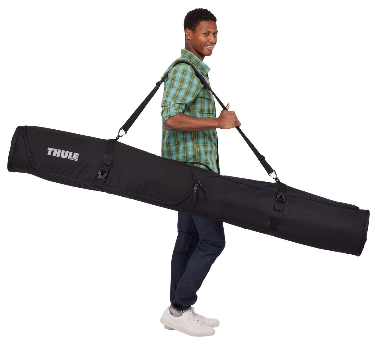 THULE 192cm RoundTrip Ski Padded Bag Holds 1 Pair Alpine or 2 Nordic Skis in Black