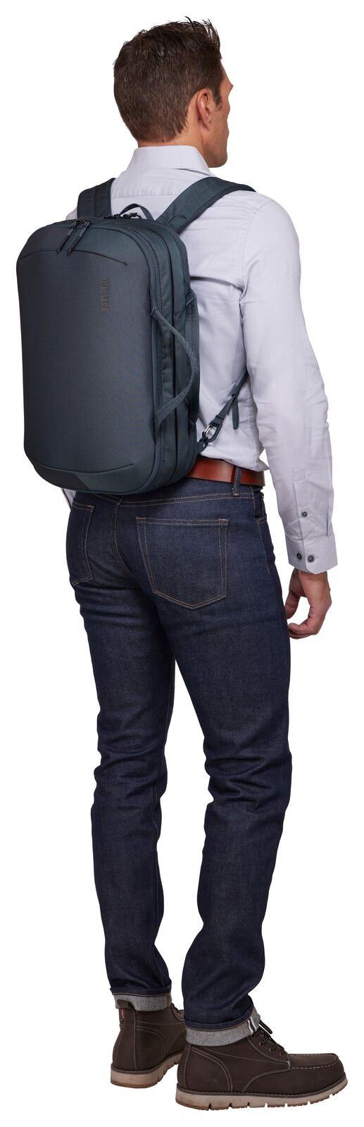 THULE Subterra 15–23L Hybrid Travel Bag Expandable Backpack w/ 16" Laptop Sleeve in Dark Slate