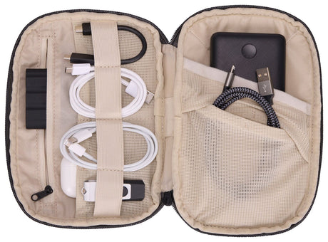 THULE Subterra Powershuttle Pouch Tech Organiser Travel Case in Vetiver Gray - Medium